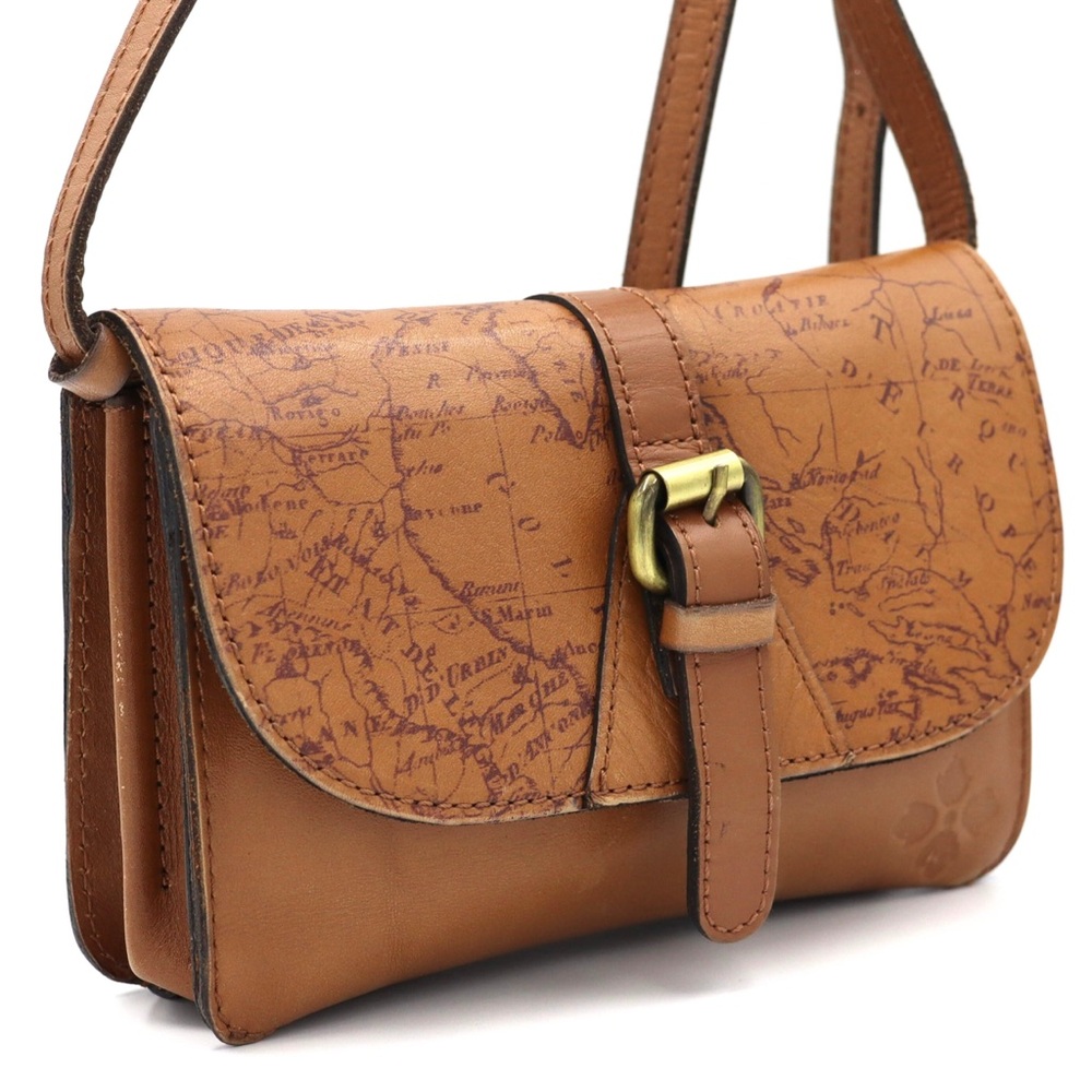 Patricia Nash Torri Crossbody Signature Map Leather Riot Rust Bag - Picture 5 of 16